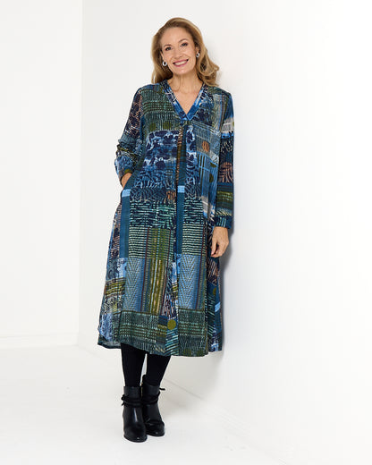 Isfahan Dress - Muted Patchwork