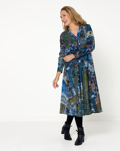 Isfahan Dress - Muted Patchwork