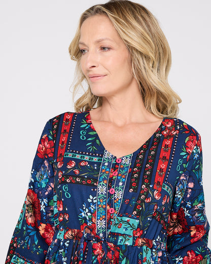 Ivanova Maxi Dress - Navy Floral