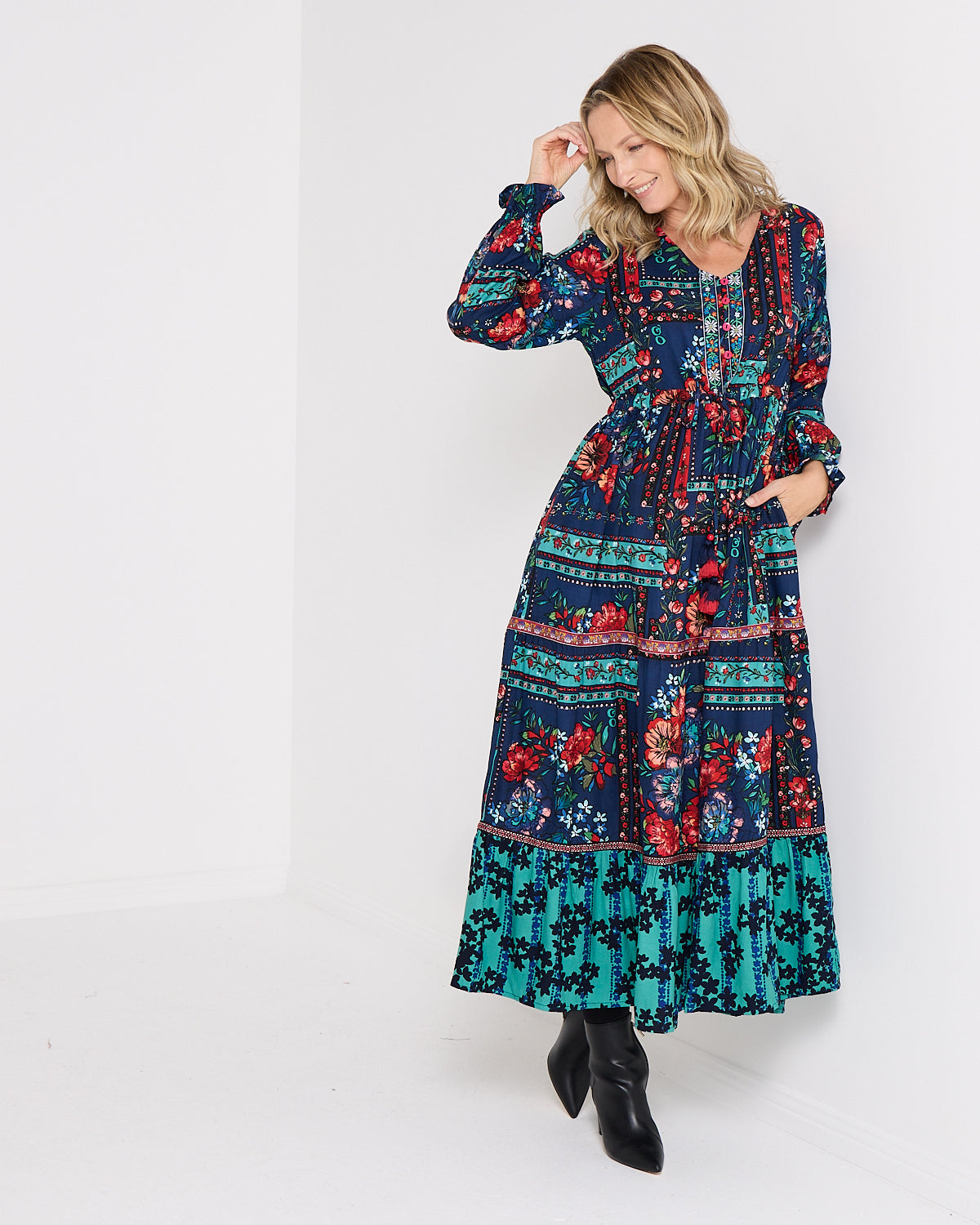 Ivanova Maxi Dress - Navy Floral