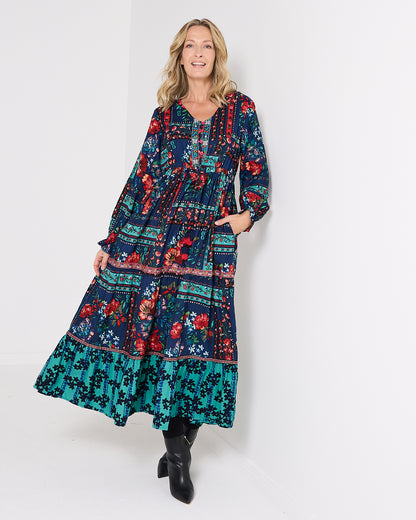 Ivanova Maxi Dress - Navy Floral