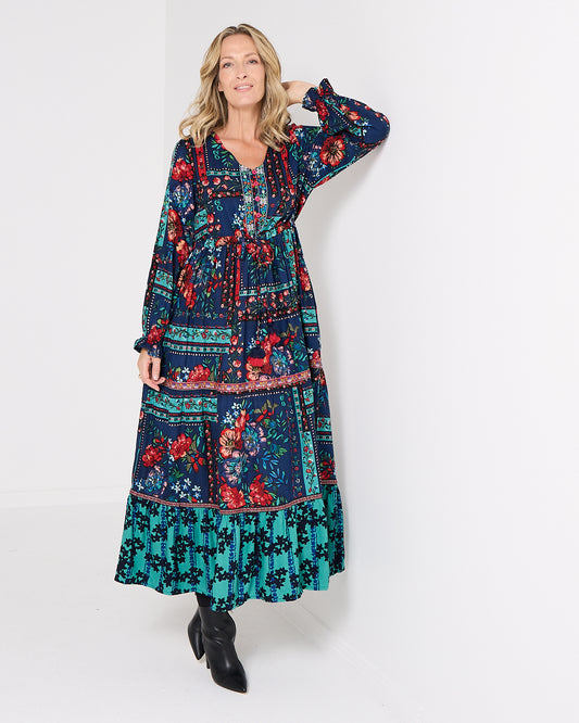 Ivanova Maxi Dress - Navy Floral