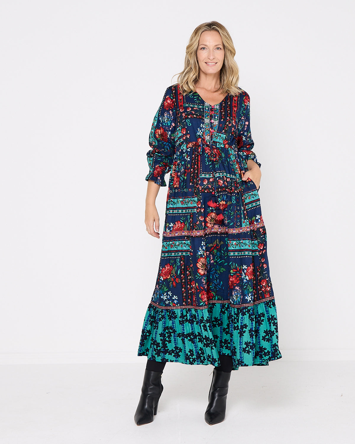 Ivanova Maxi Dress - Navy Floral
