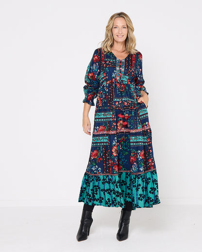 Ivanova Maxi Dress - Navy Floral