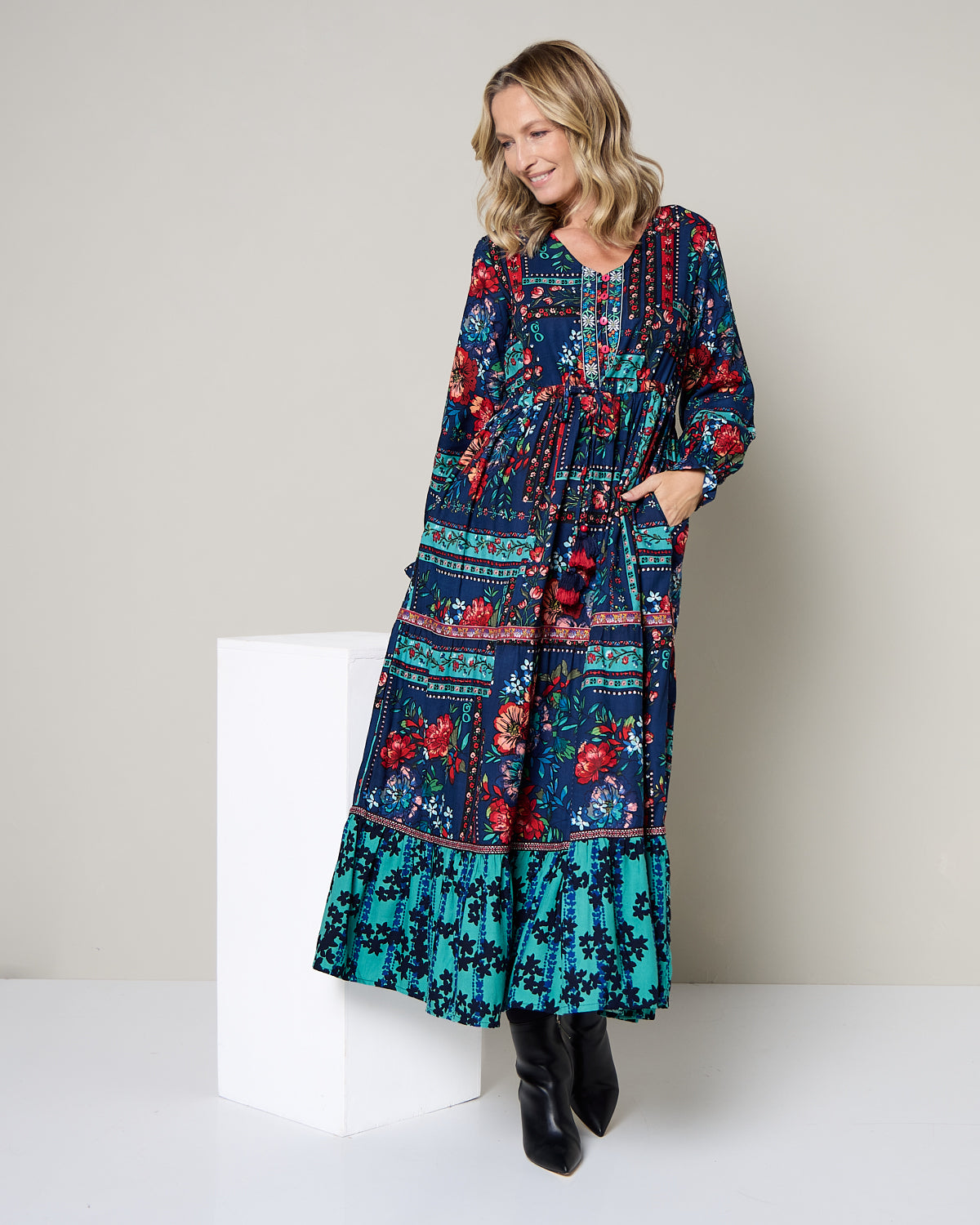 Ivanova Maxi Dress - Navy Floral
