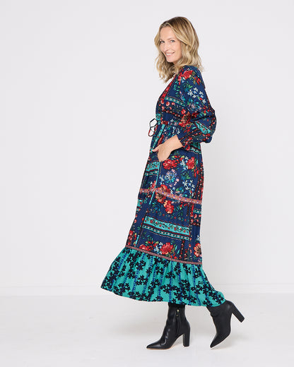 Ivanova Maxi Dress - Navy Floral