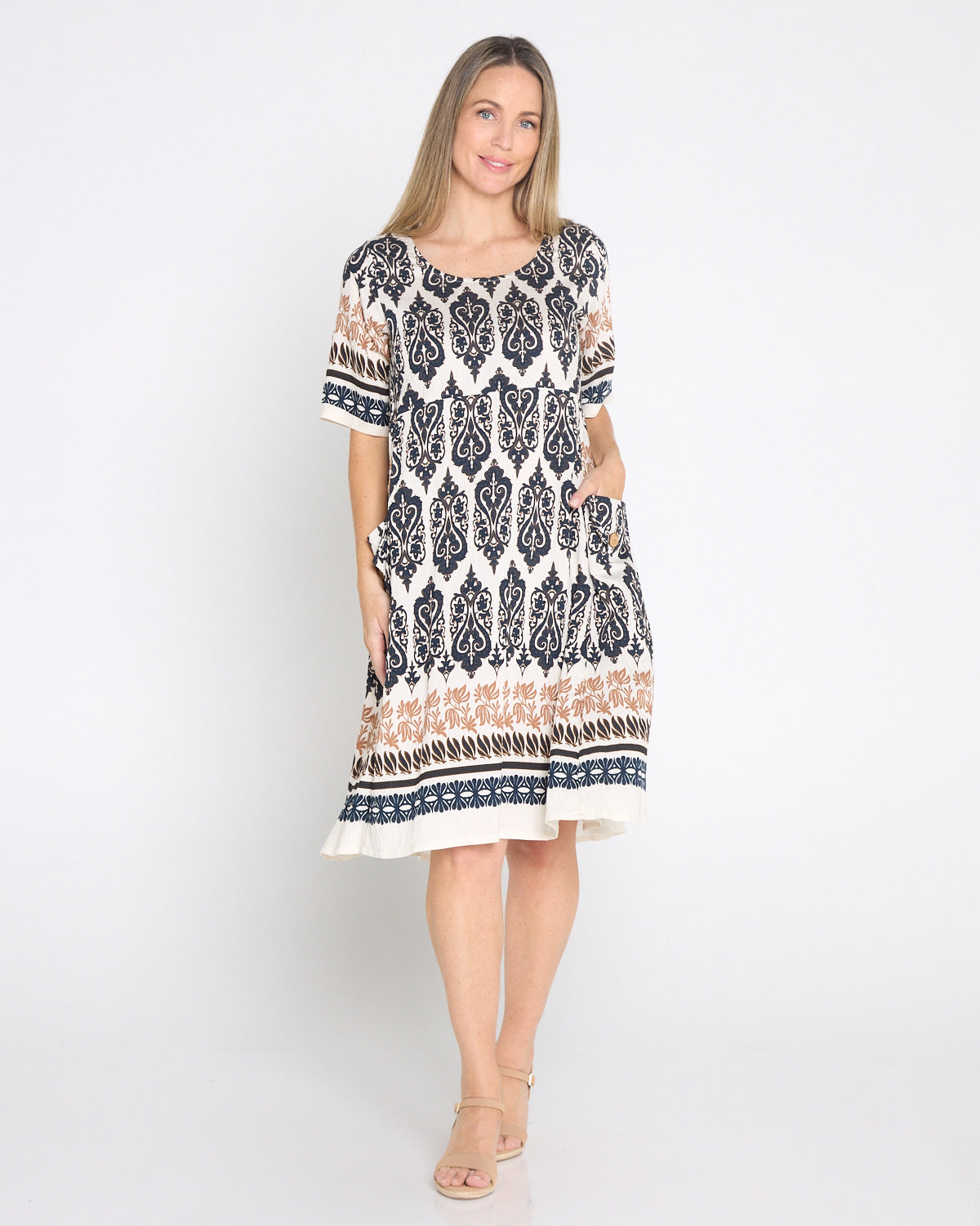 Siena Border Dress – Fluer de Lis