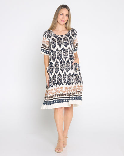 Siena Border Dress – Fluer de Lis