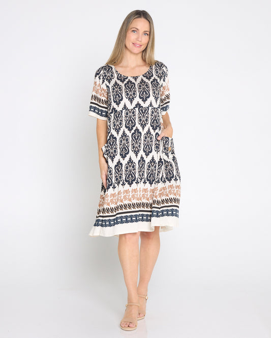 Siena Border Dress – Fluer de Lis