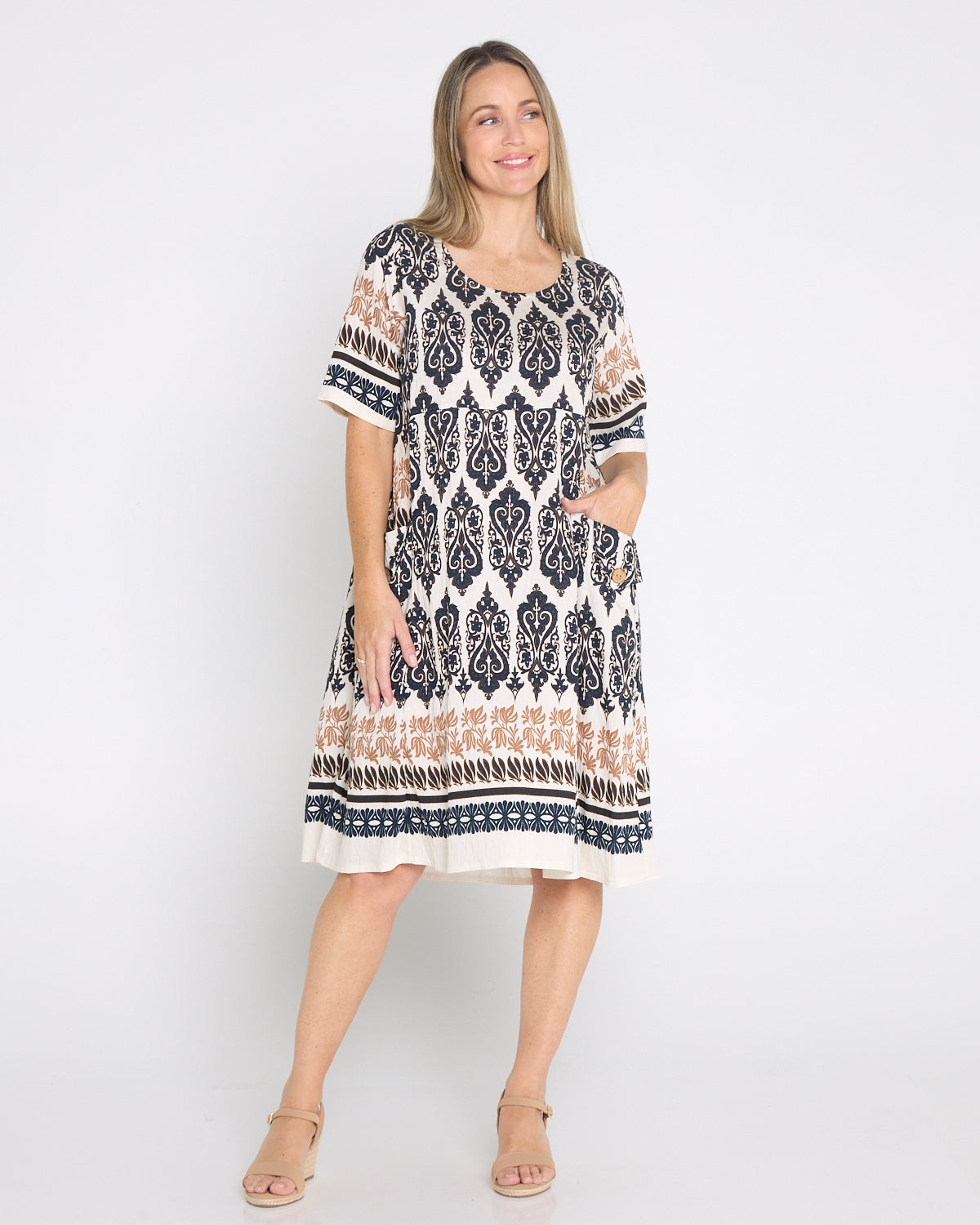 Siena Border Dress – Fluer de Lis