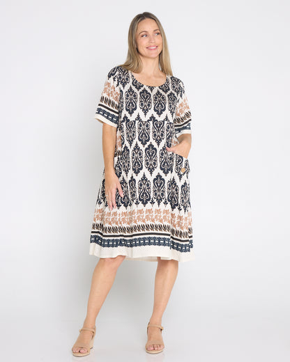Siena Border Dress – Fluer de Lis