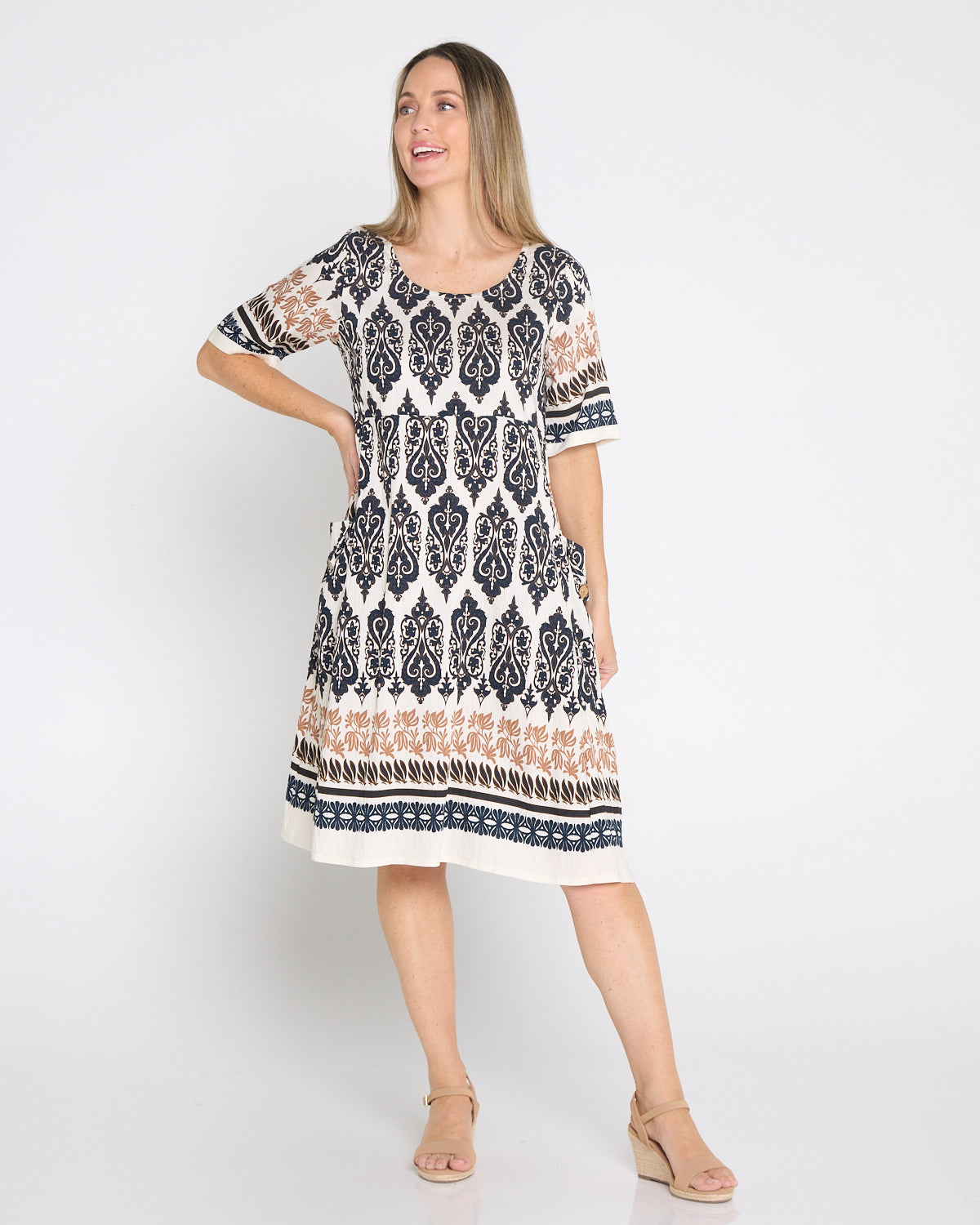 Siena Border Dress – Fluer de Lis