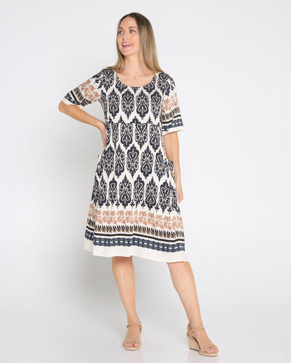 Siena Border Dress – Fluer de Lis