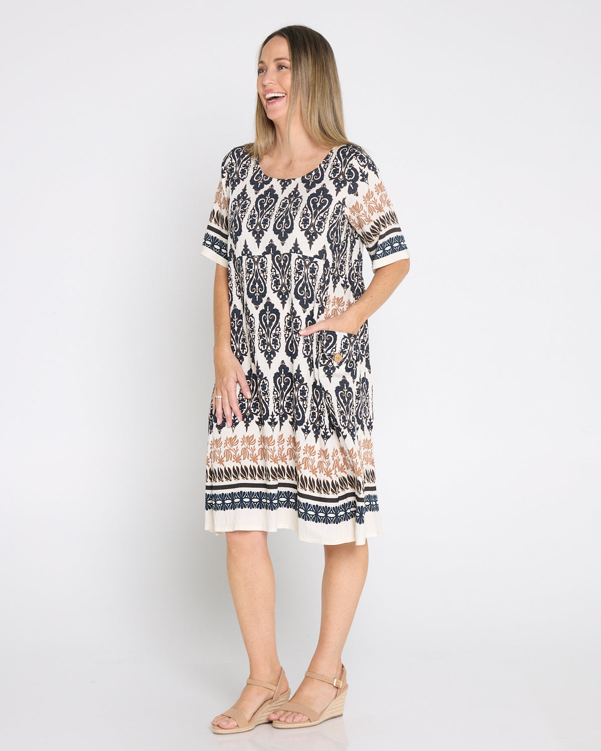 Siena Border Dress – Fluer de Lis