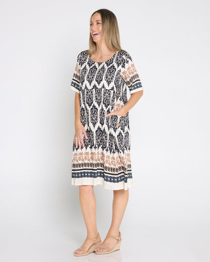 Siena Border Dress – Fluer de Lis