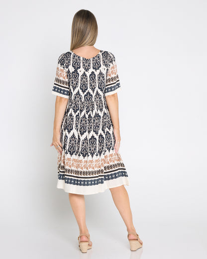 Siena Border Dress – Fluer de Lis