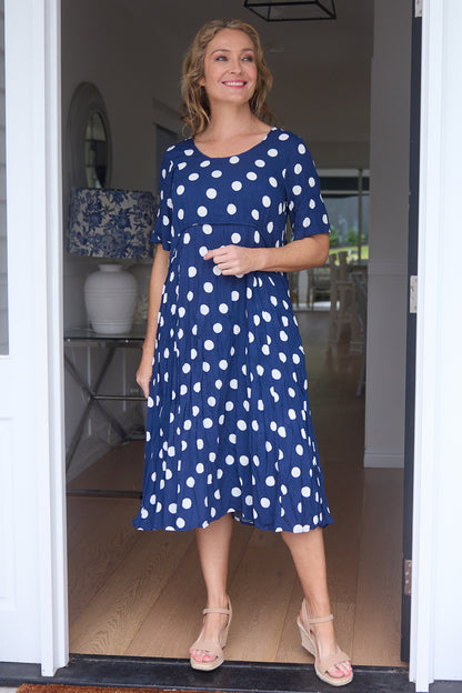 Waterhouse Dress - Navy Spot