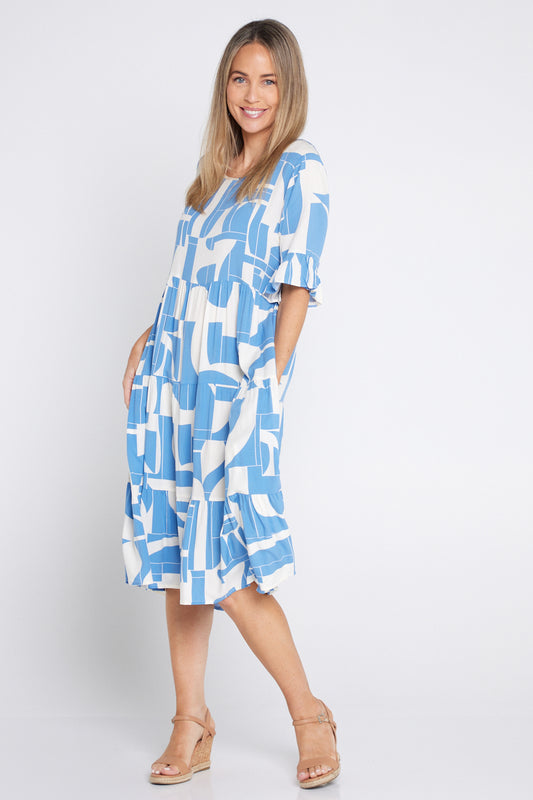 Jackson Dress - Midcentury Modern Sky