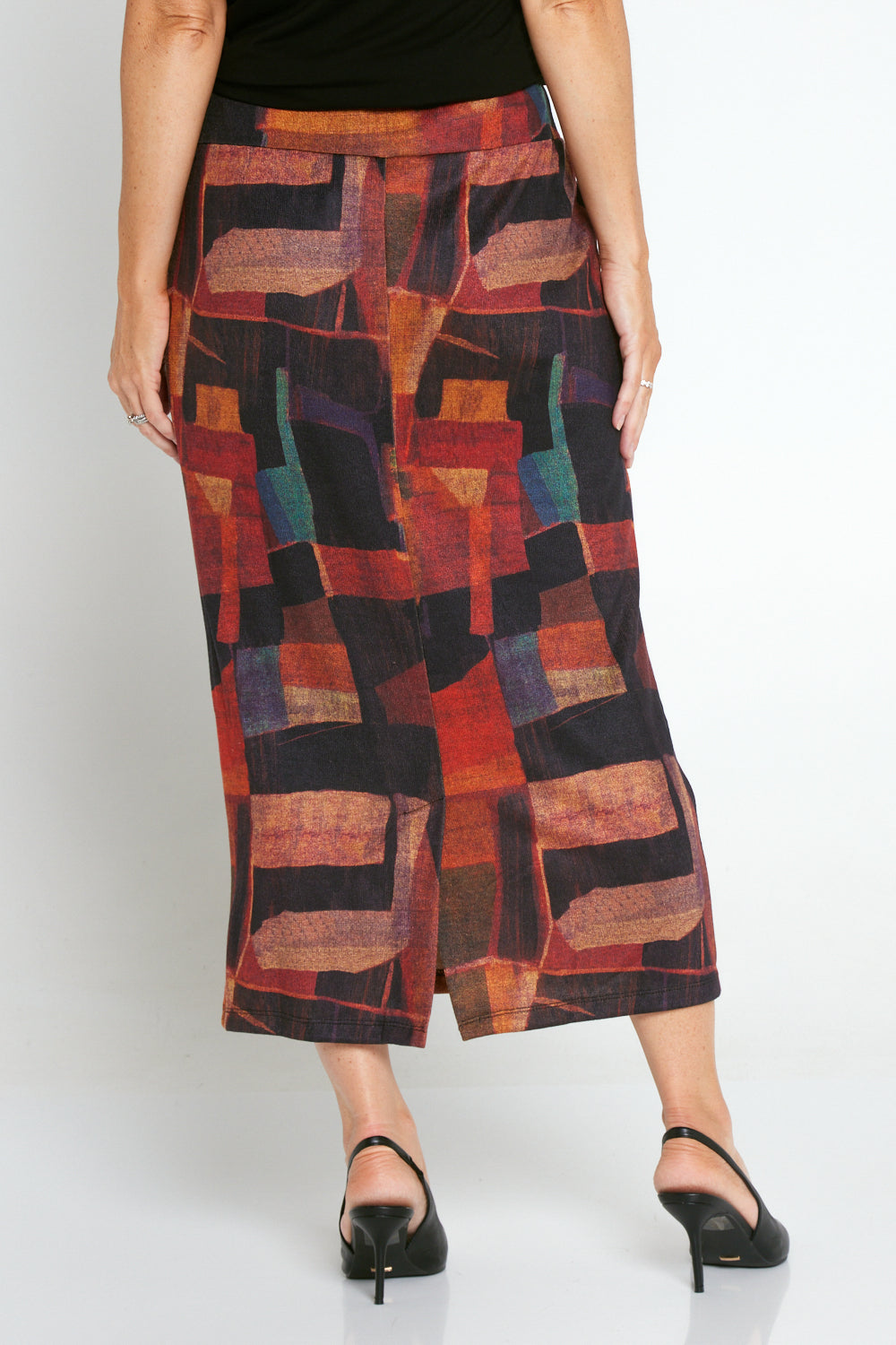 Jamie Pencil Skirt Rust Patchwork Womens Pencil Skirts TULIO Fashion