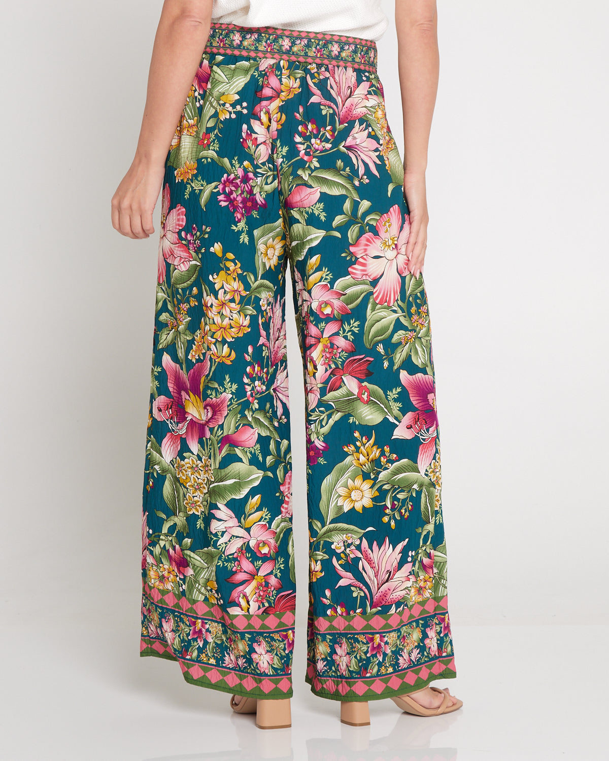 Jana Belted Pants - Art Nouveau Floral