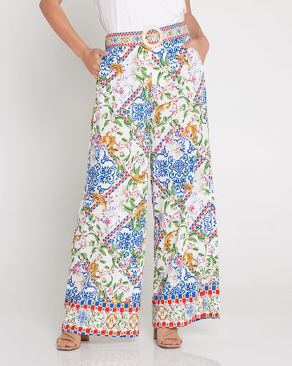 Jana Belted Pants - Jasmine Courtyard
