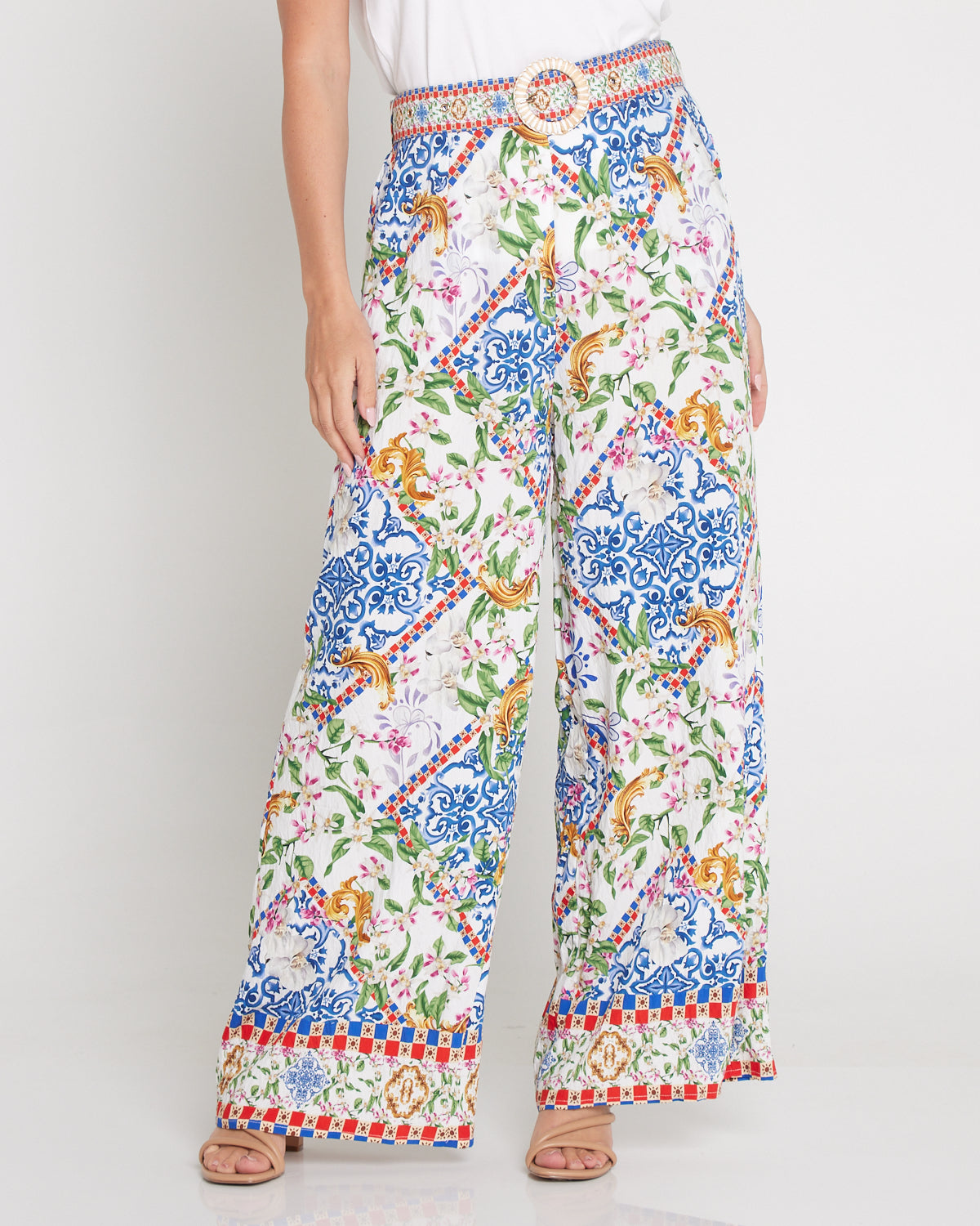Jana Belted Pants - Jasmine Courtyard