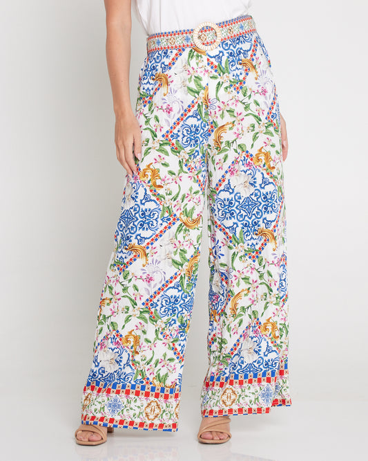 Jana Belted Pants - Jasmine Courtyard