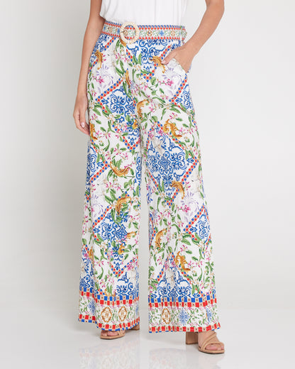 Jana Belted Pants - Jasmine Courtyard