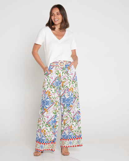 Jana Belted Pants - Jasmine Courtyard