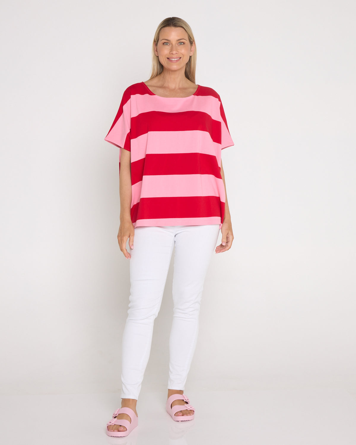 Jardin Stripe T-Shirt - Garnet
