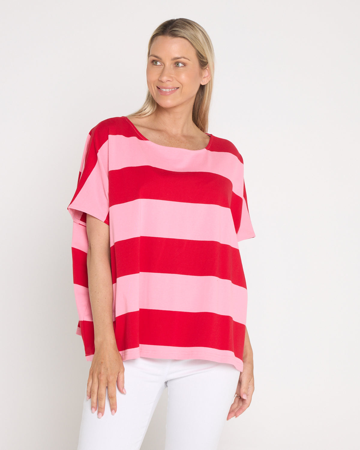 Jardin Stripe T-Shirt - Garnet