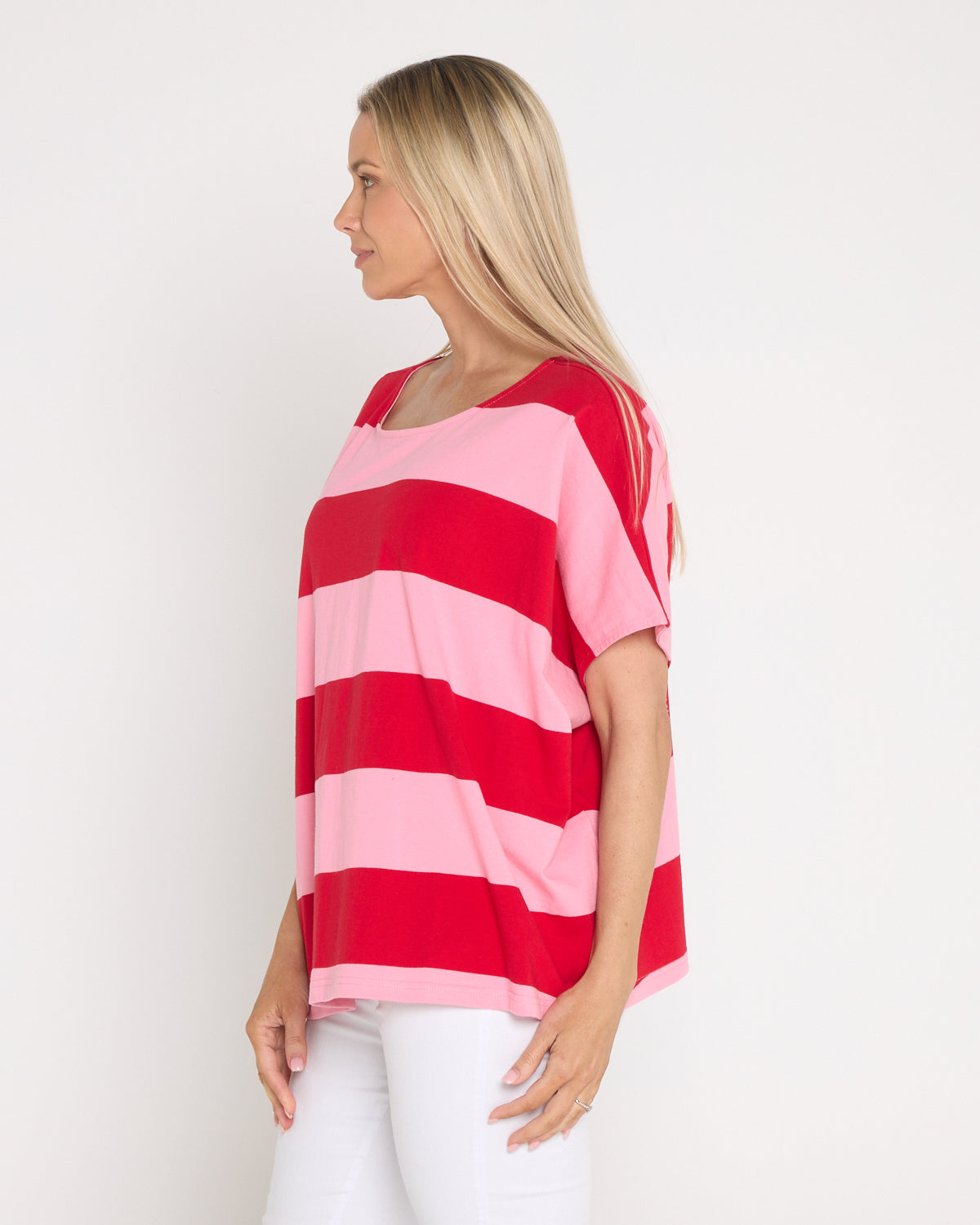 Jardin Stripe T-Shirt - Garnet