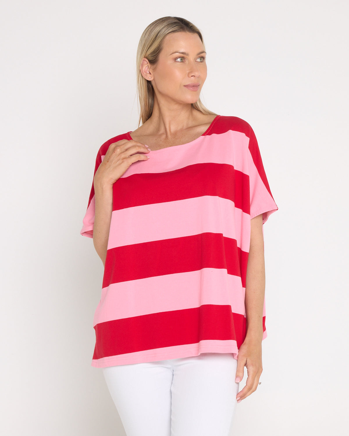 Jardin Stripe T-Shirt - Garnet