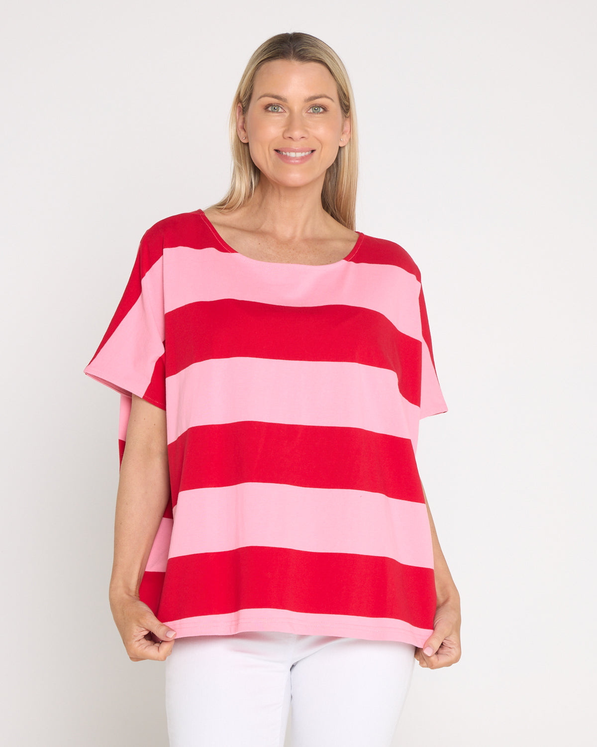 Jardin Stripe T-Shirt - Garnet