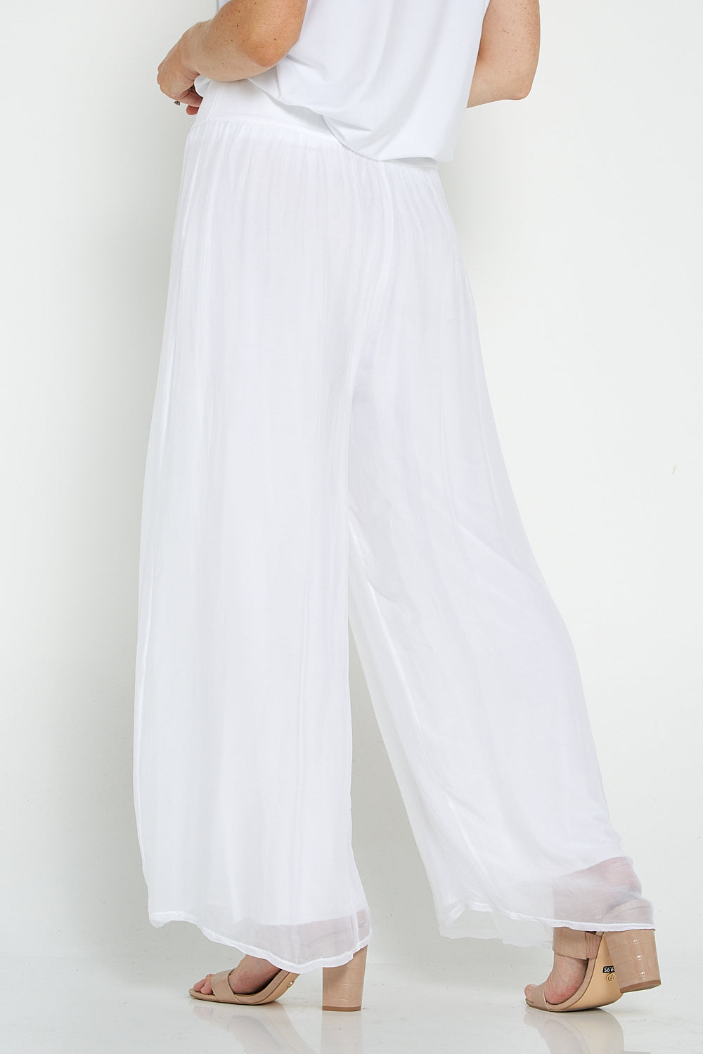 Arlette Silk Pants Bianco White