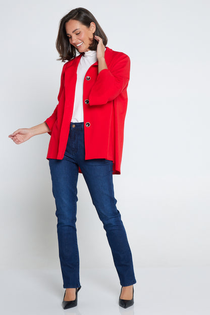 Jocelyn Tulip Sleeve Jacket - Red