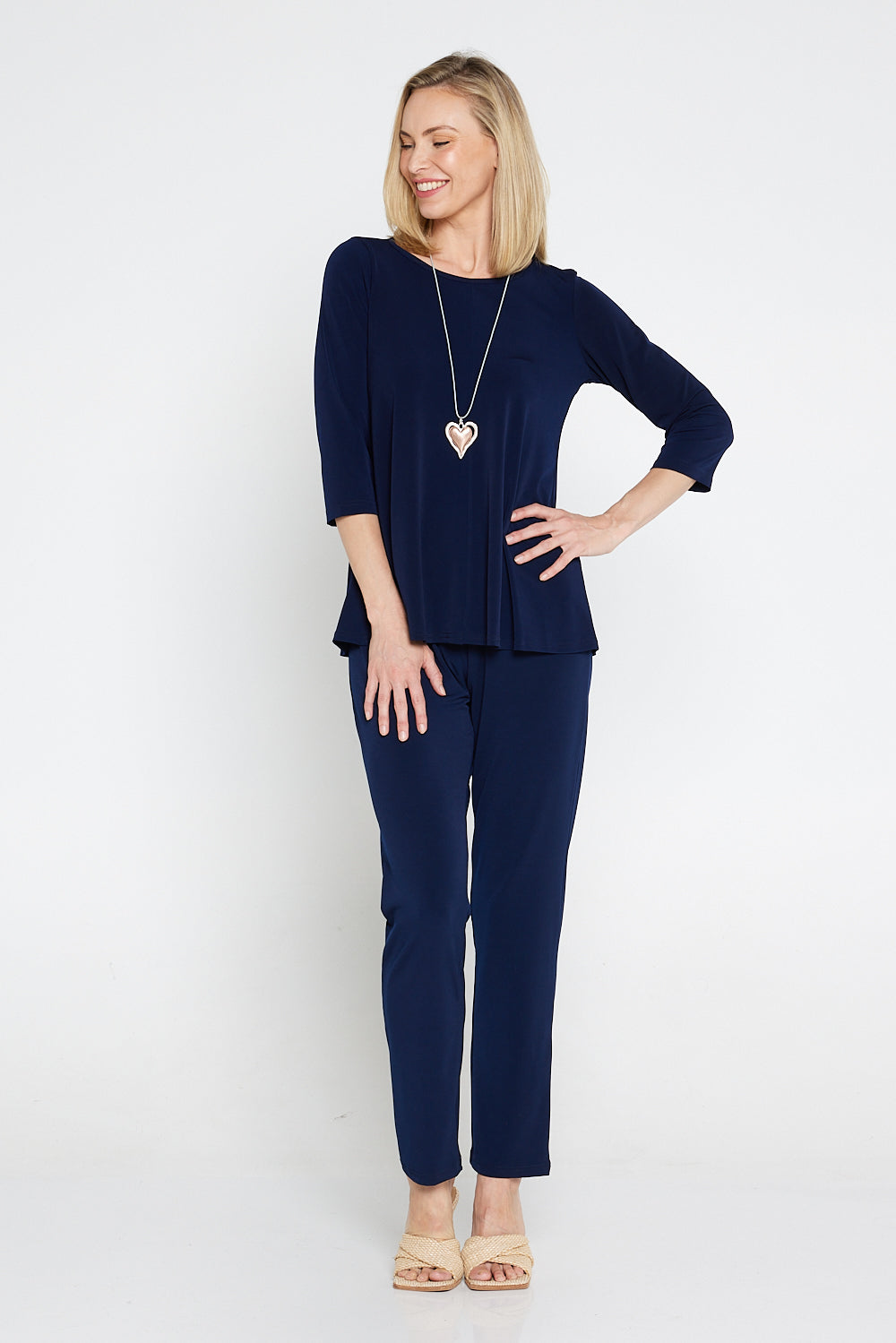 Josephine 3/4 Sleeve Top - Navy