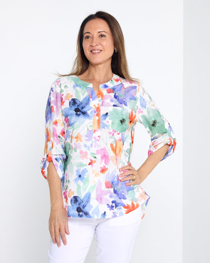 Parnell Blouse - Watercolour Floral