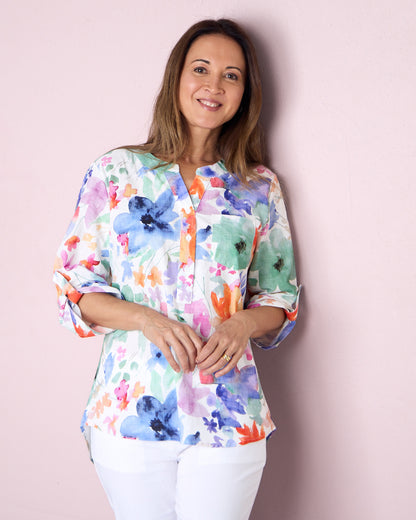 Parnell Blouse - Watercolour Floral
