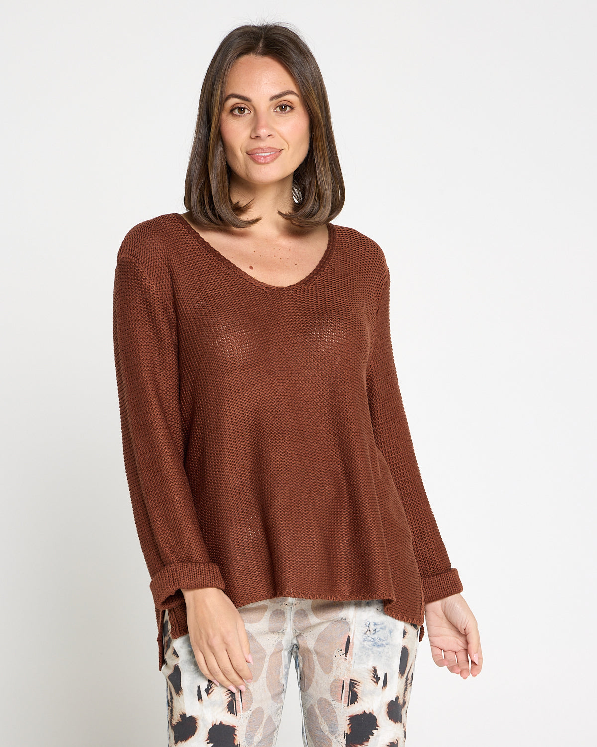 Emmy Cotton Knit Jumper - Chocolate