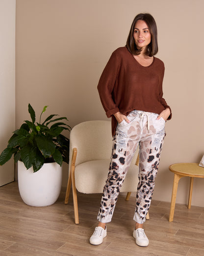 Emmy Cotton Knit Jumper - Chocolate