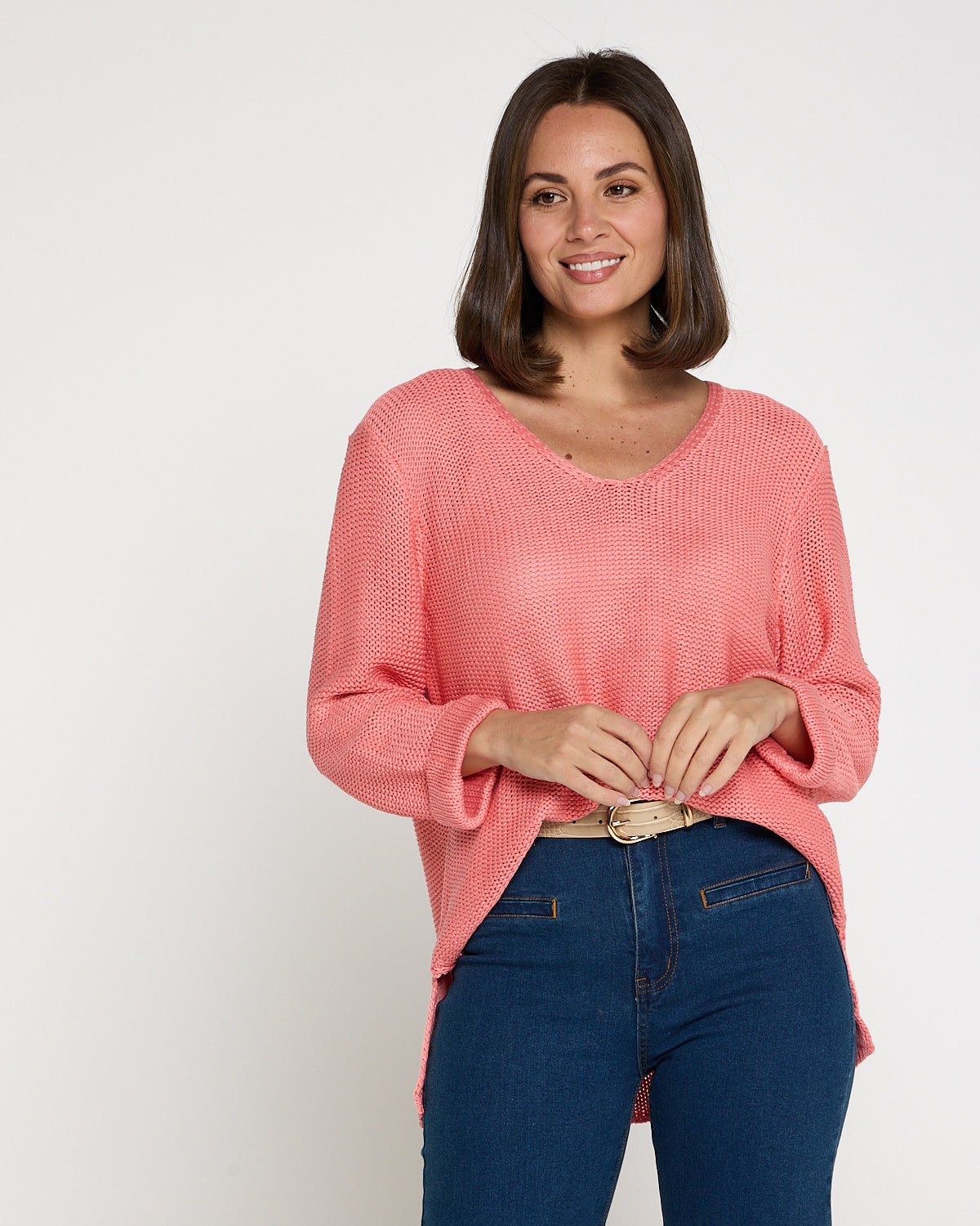 Emmy Cotton Knit Jumper - Flamingo Pink