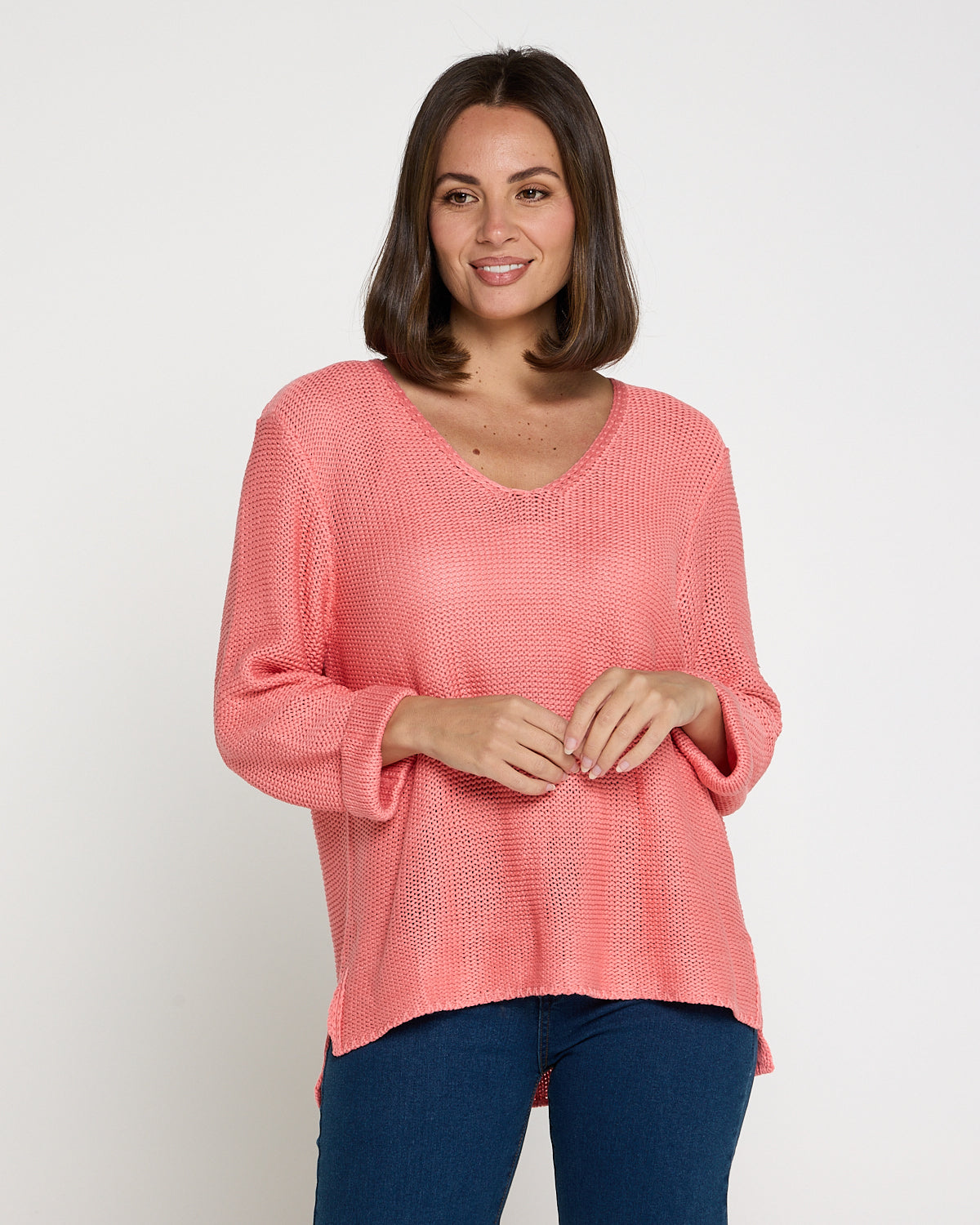 Emmy Cotton Knit Jumper - Flamingo Pink
