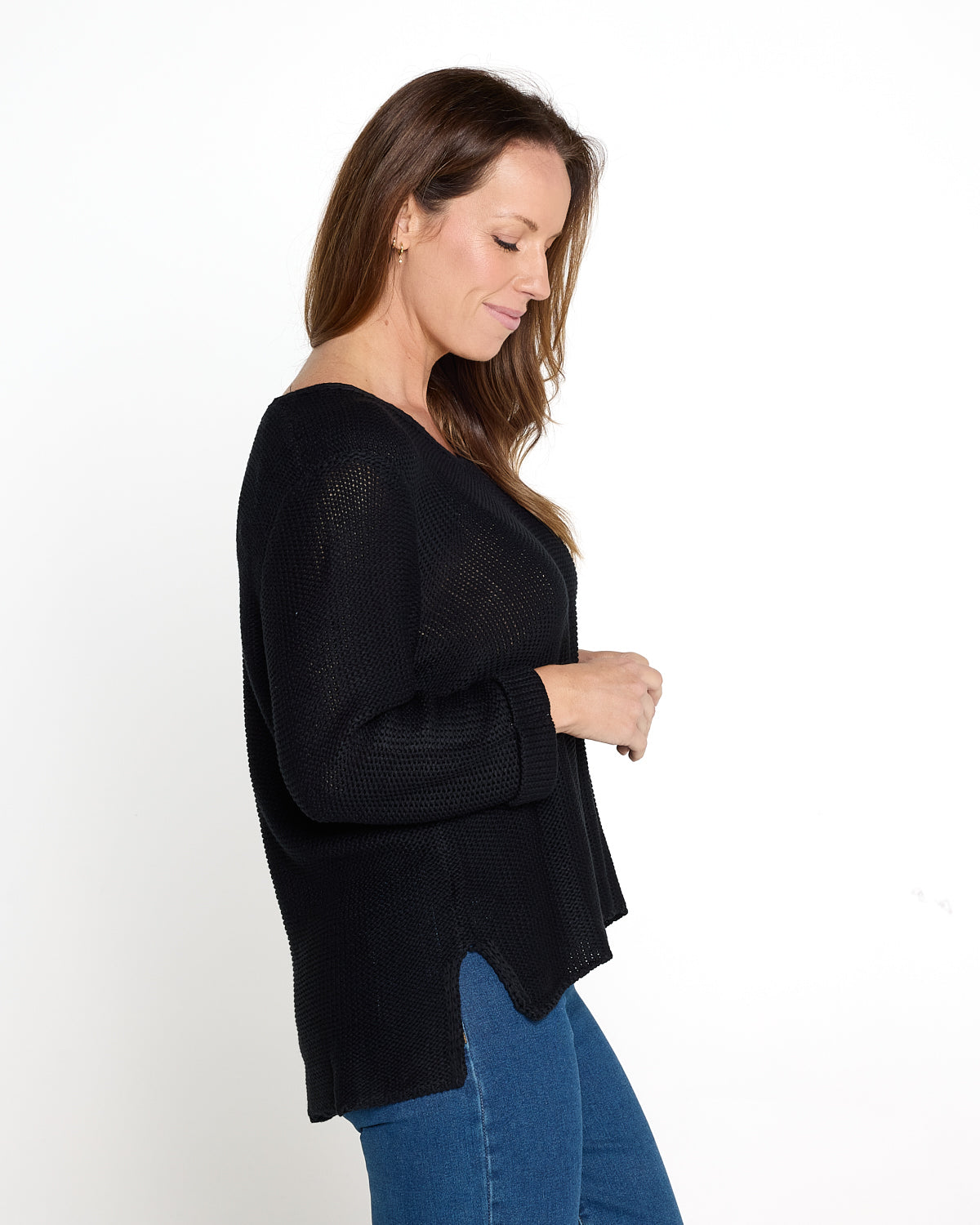 Emmy Cotton Knit Jumper - Black