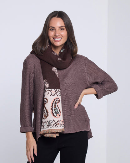 Victoria Scarf - Brown/Beige Paisley