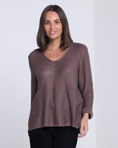 Emmy Cotton Knit Jumper - Mocha