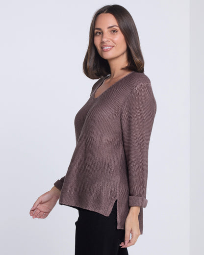 Emmy Cotton Knit Jumper - Mocha