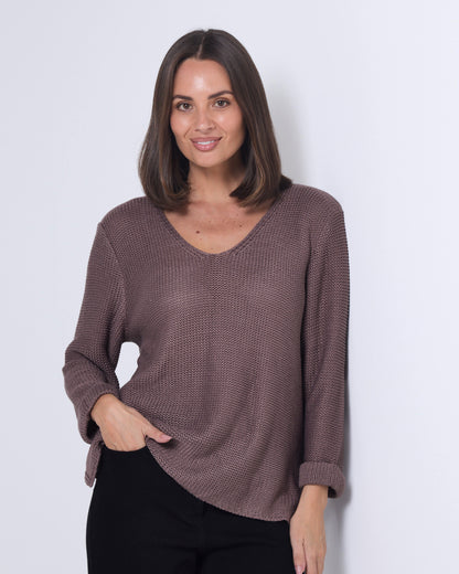 Emmy Cotton Knit Jumper - Mocha