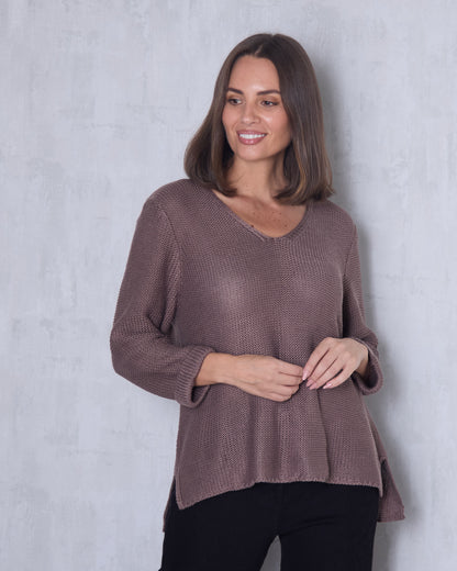 Emmy Cotton Knit Jumper - Mocha