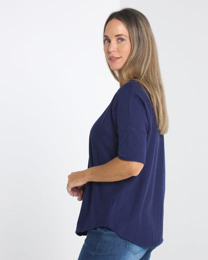 Jarrah Knit Top - Navy